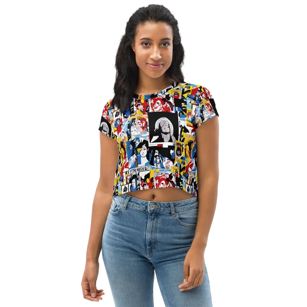 Pop Art Parade on Crop Tee — Front