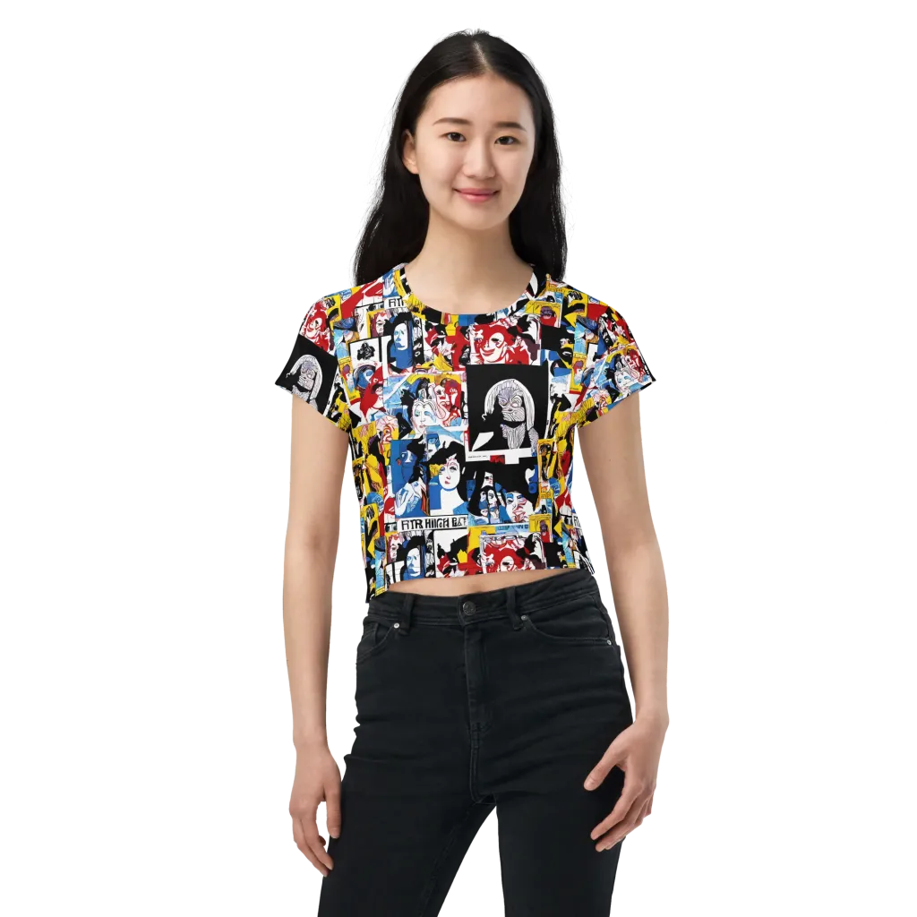 Pop Art Parade on Crop Tee — Front