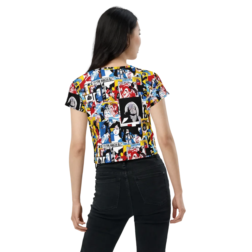 Pop Art Parade on Crop Tee — Back