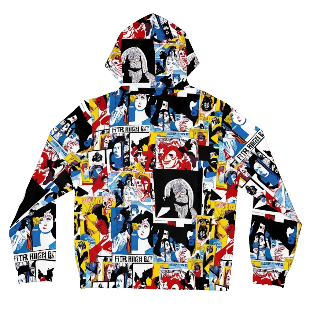 Pop Art Parade on Women's Full-Zip Hoodie — Back