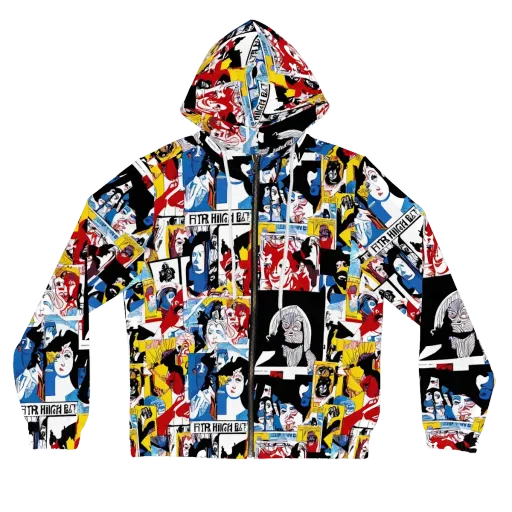 Pop Art Parade on a Women's Full-Zip Hoodie