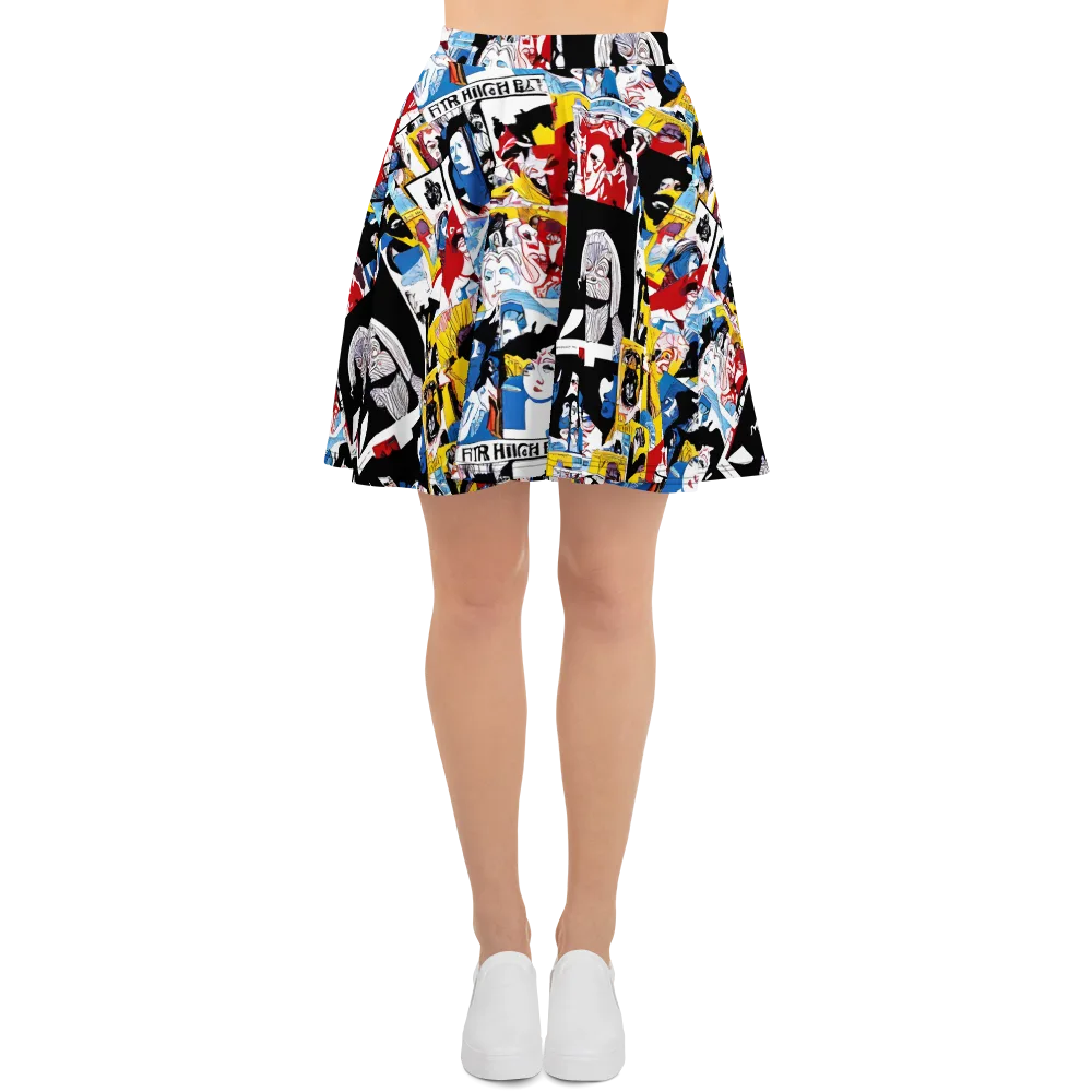 Pop Art Parade on Skater Skirt — Front