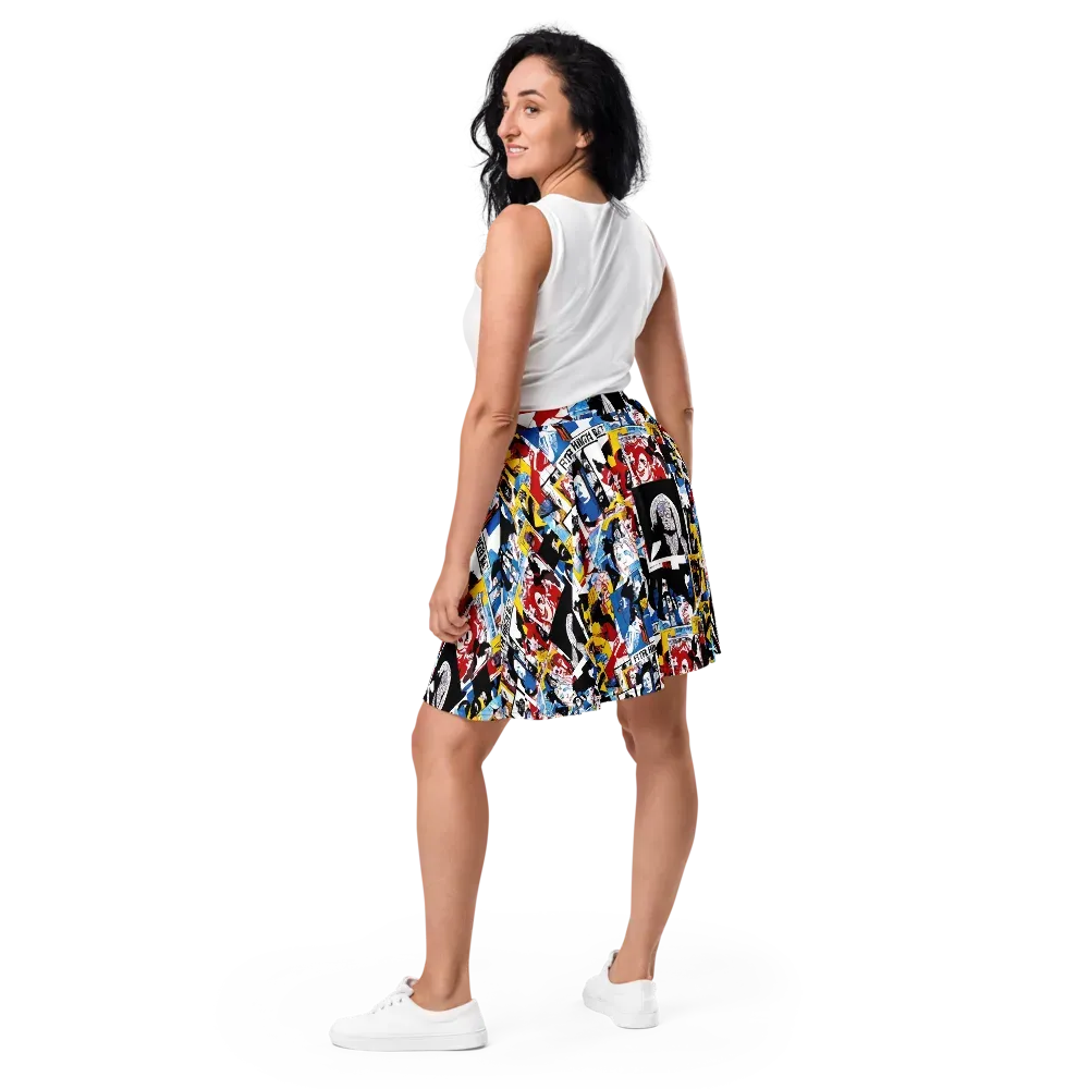 Pop Art Parade on Skater Skirt — Back