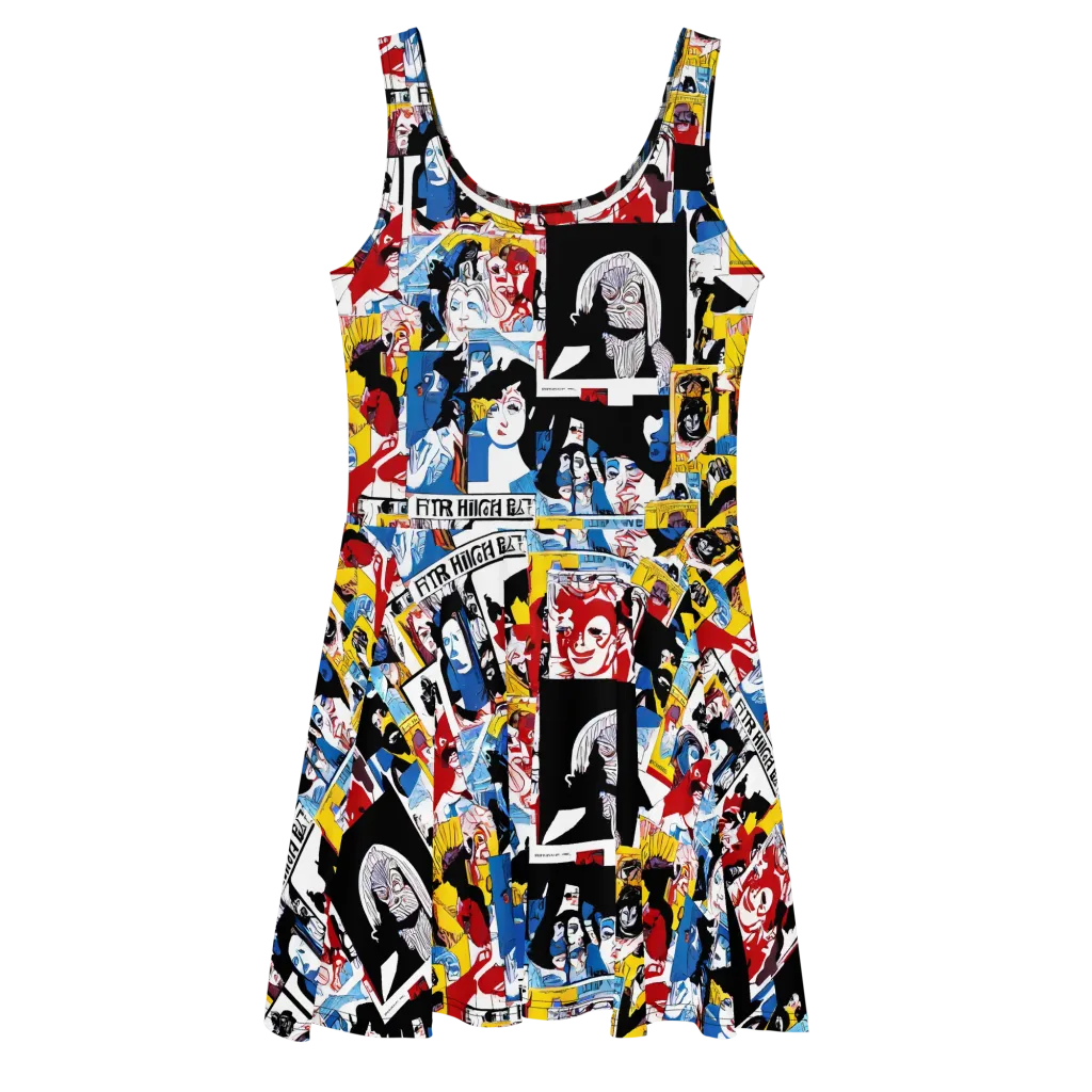 Pop Art Parade on Skater Dress — Front