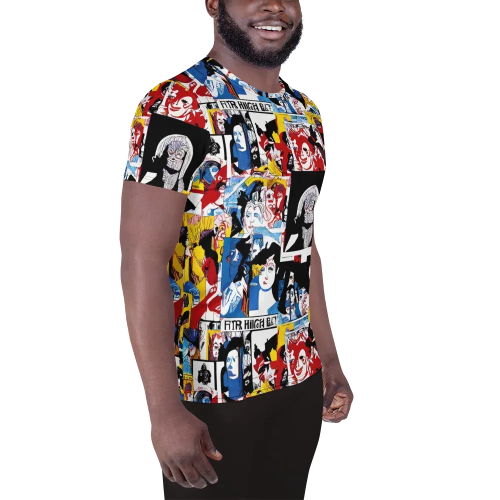 Pop Art Parade on Men's Athletic T-Shirt — Right