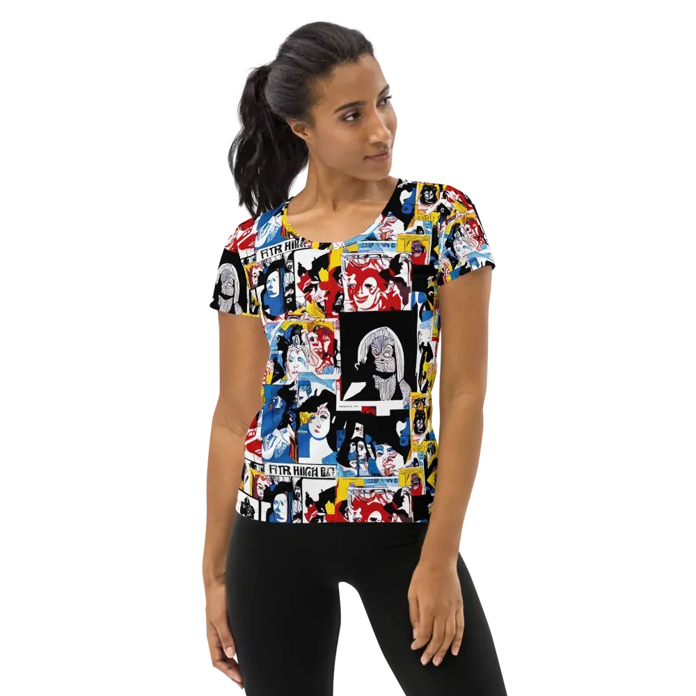 Pop Art Parade on Women's Athletic T-Shirt — Front