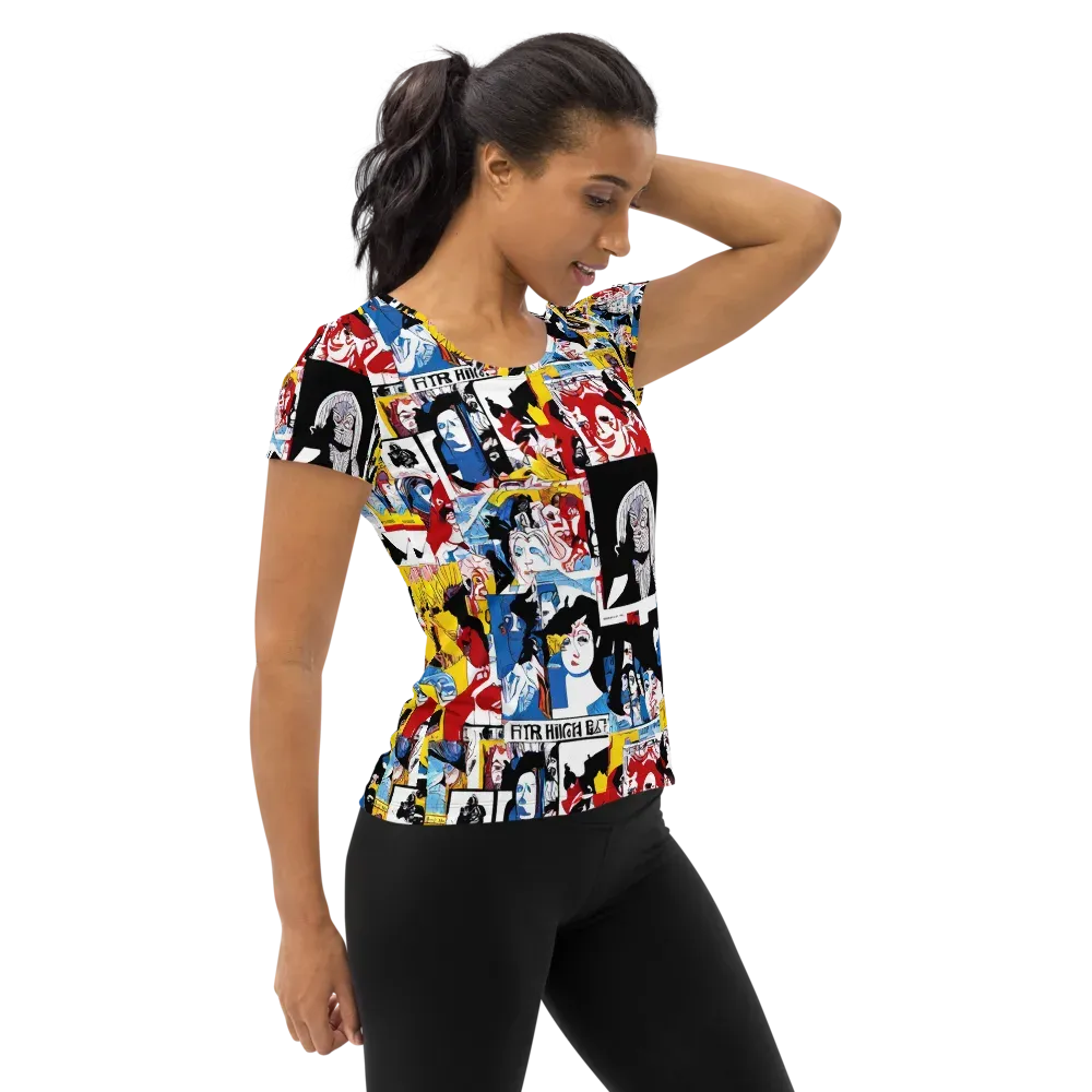 Pop Art Parade on Women's Athletic T-Shirt — Right