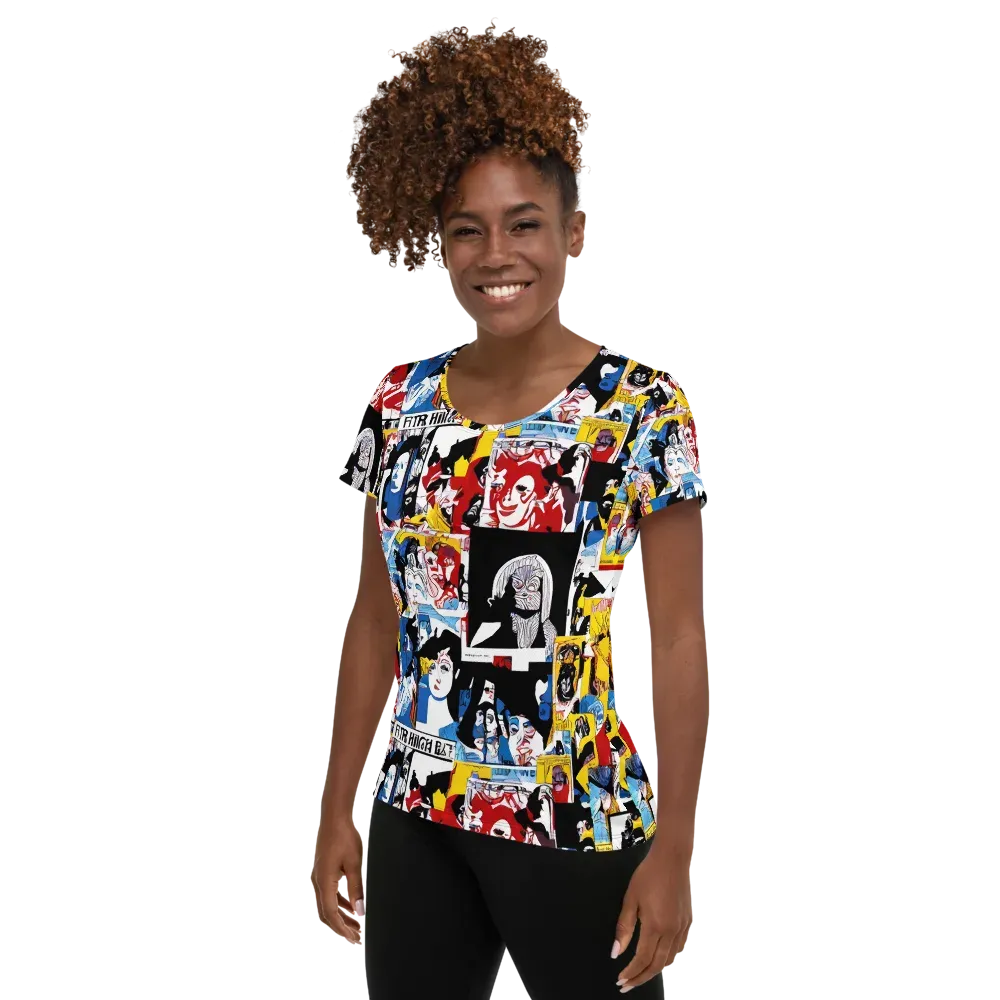 Pop Art Parade on Women's Athletic T-Shirt — Left