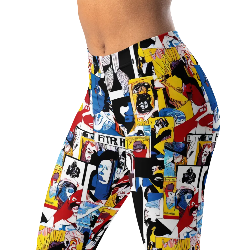 Pop Art Parade on Leggings — Left Front