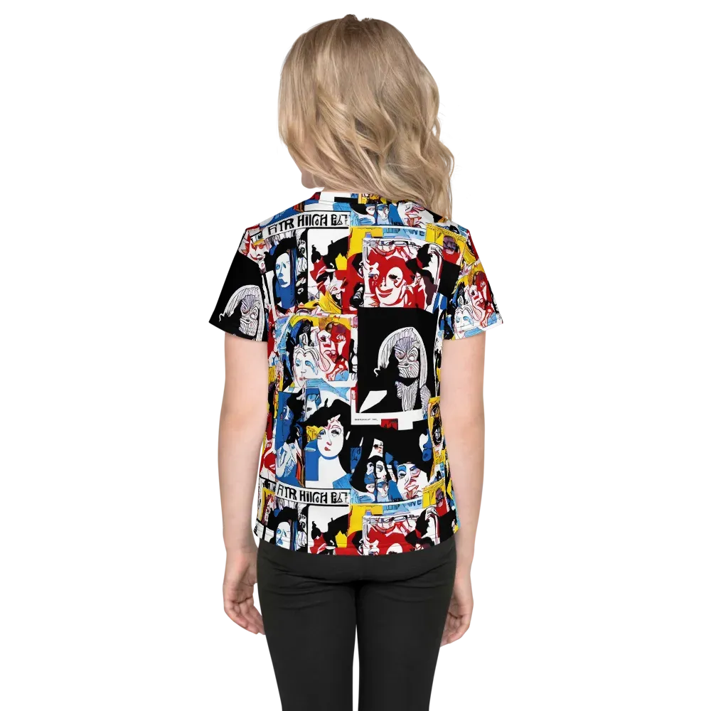 Pop Art Parade on Kids Crew Neck T-Shirt — Back