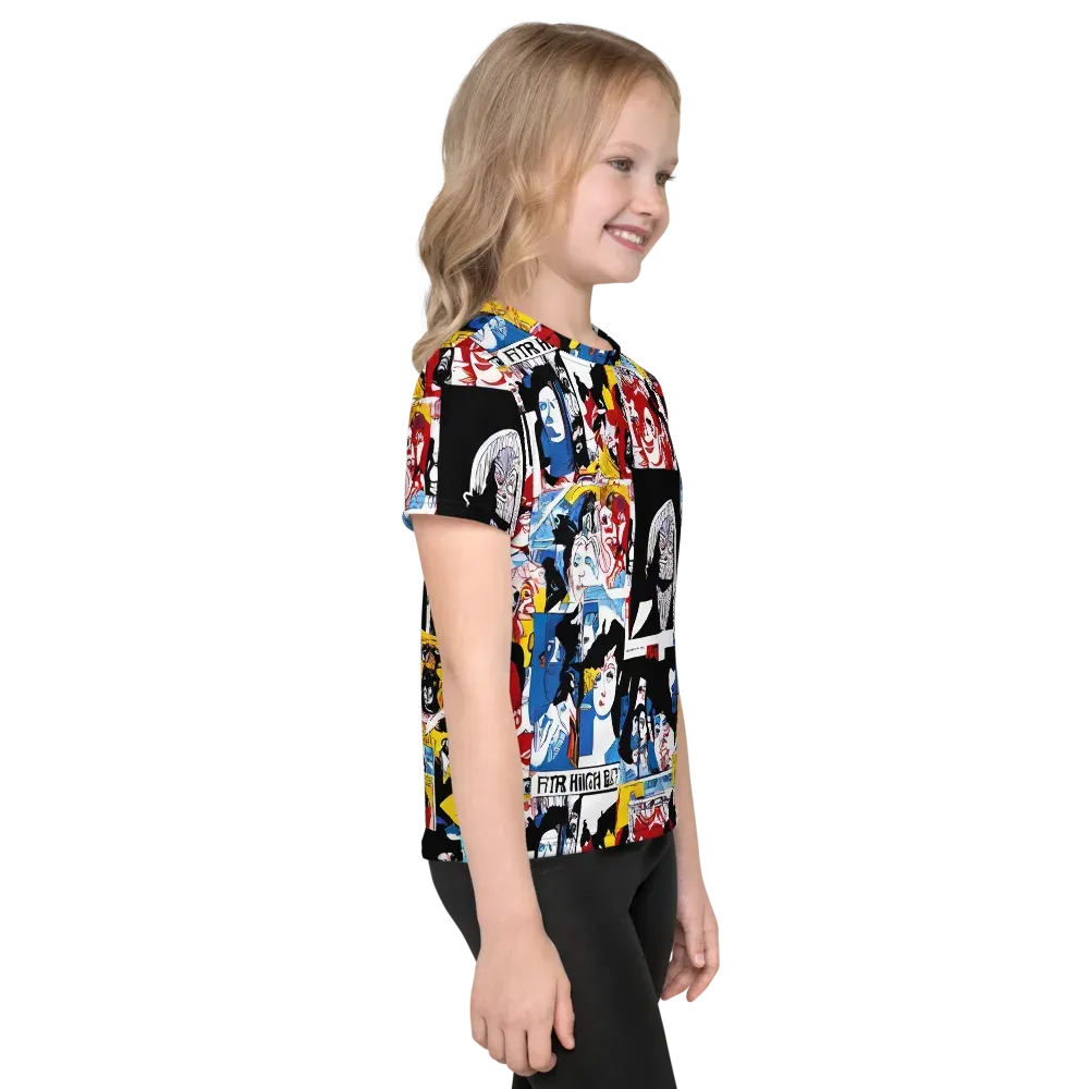 Pop Art Parade on Kids Crew Neck T-Shirt — Right