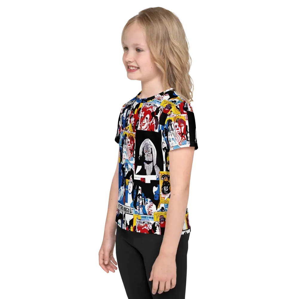 Pop Art Parade on Kids Crew Neck T-Shirt — Left