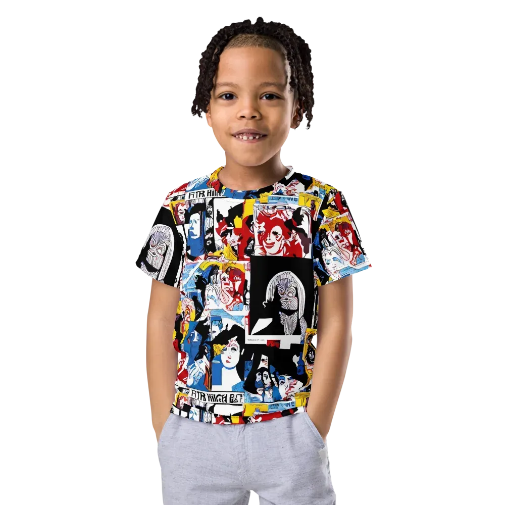 Pop Art Parade on Kids Crew Neck T-Shirt — Front