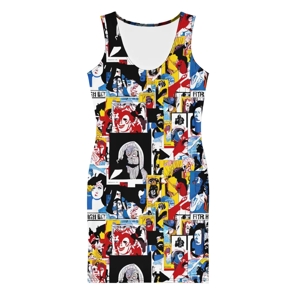 Pop Art Parade on Bodycon Dress — Front