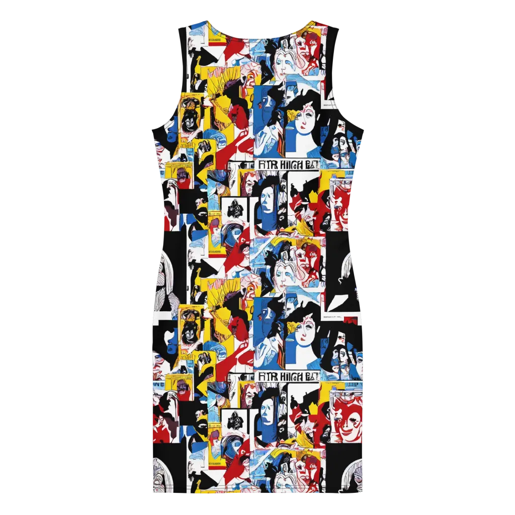 Pop Art Parade on Bodycon Dress — Back