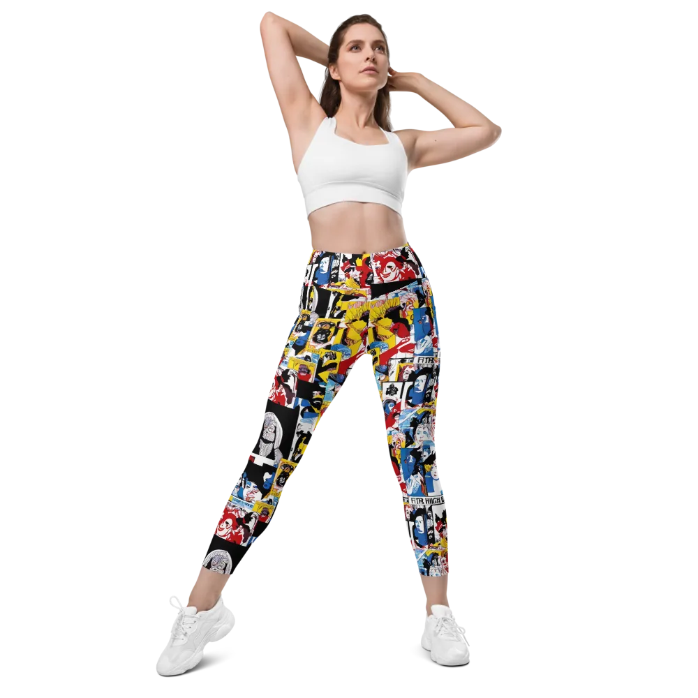 Pop Art Parade on Leggings with Pockets — Front