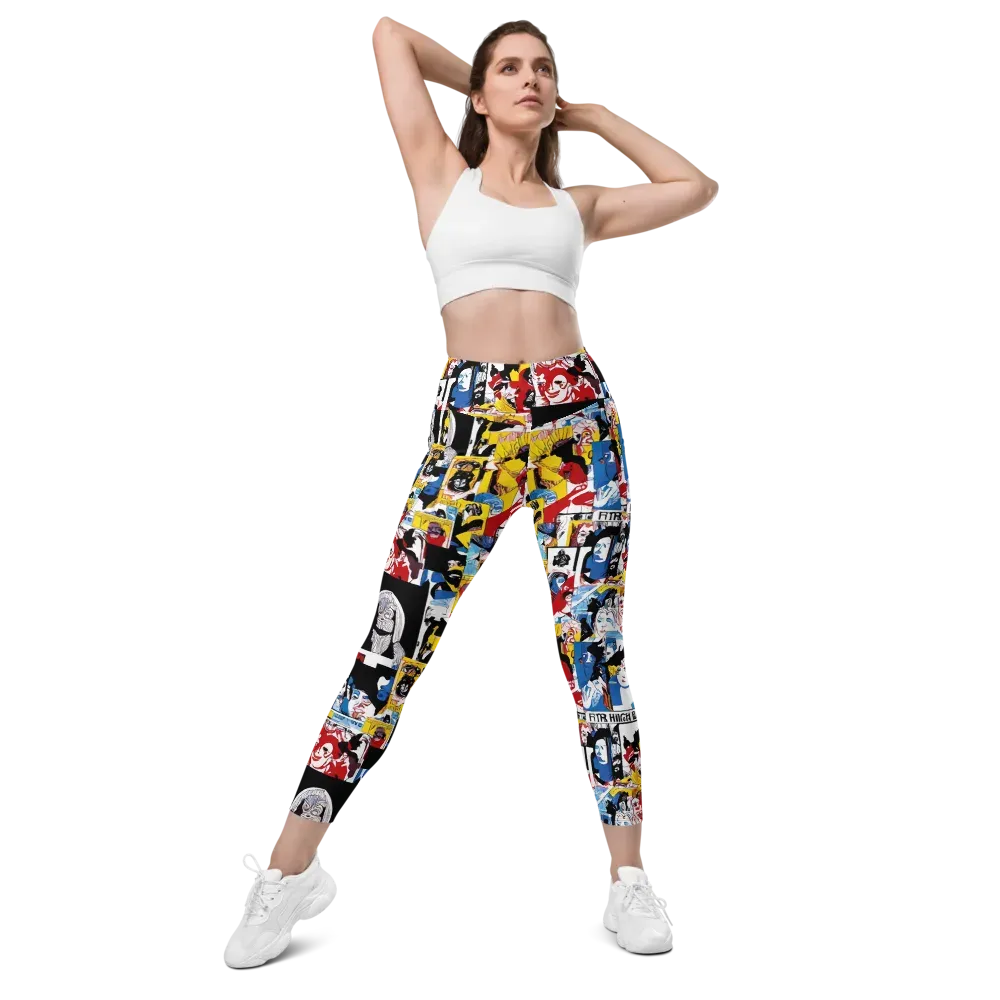 Pop Art Parade on Leggings with Pockets — Front