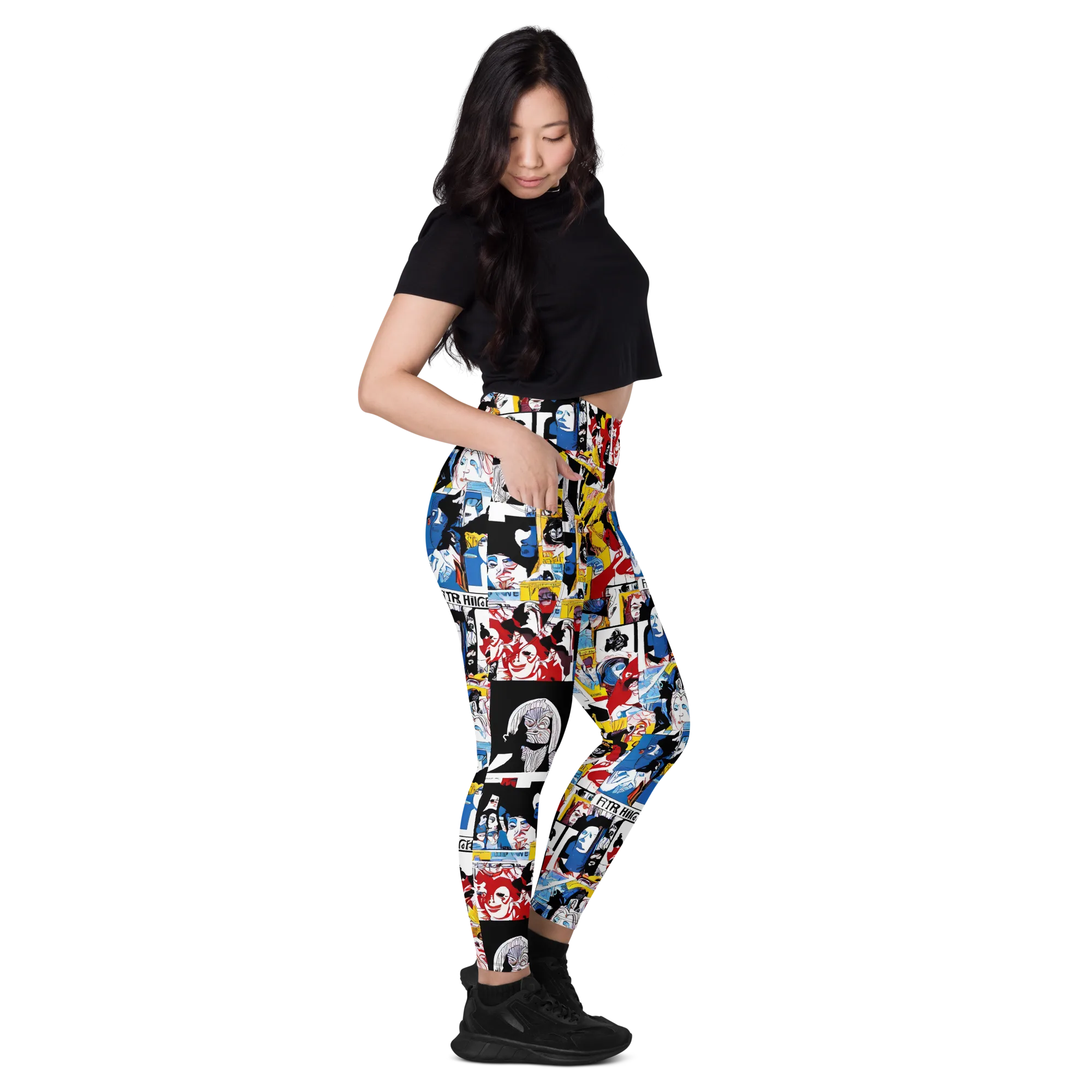 Pop Art Parade on Leggings with Pockets — Right