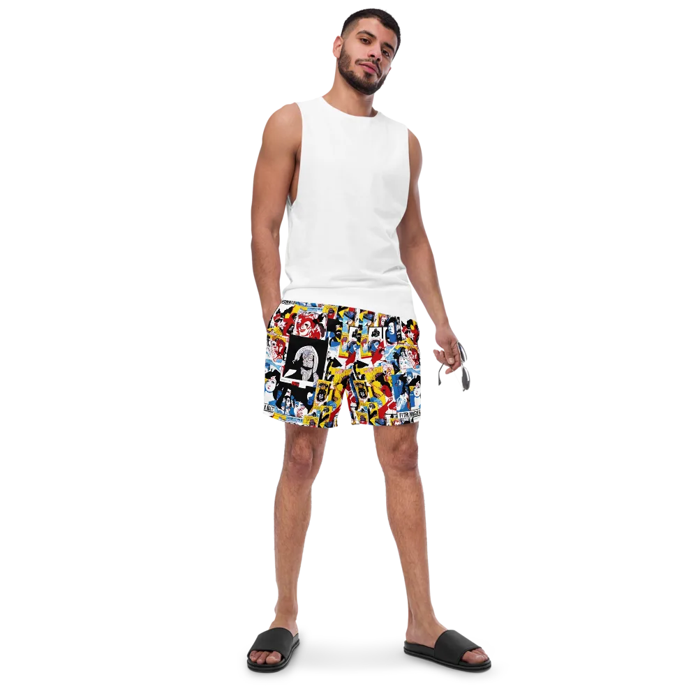 Pop Art Parade on Swim Trunks — Front