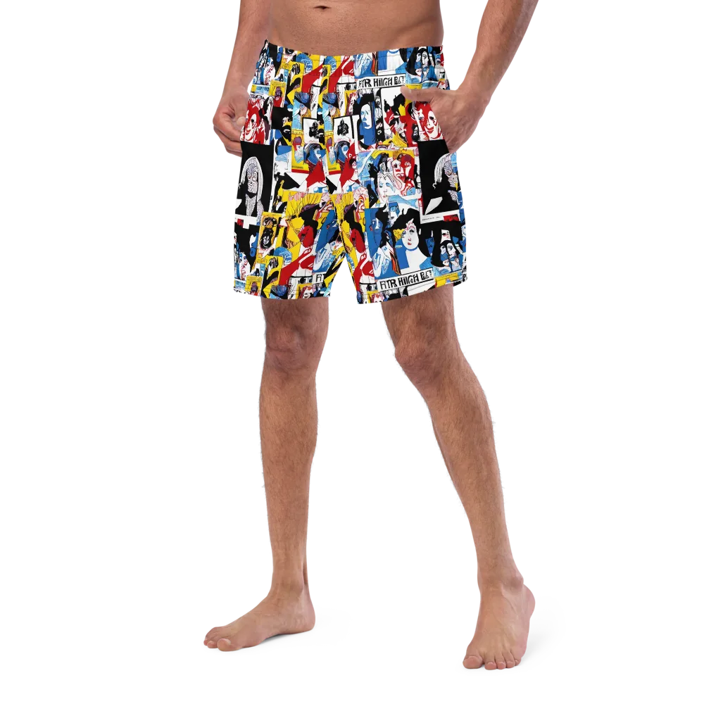 Pop Art Parade on Swim Trunks — Left Front