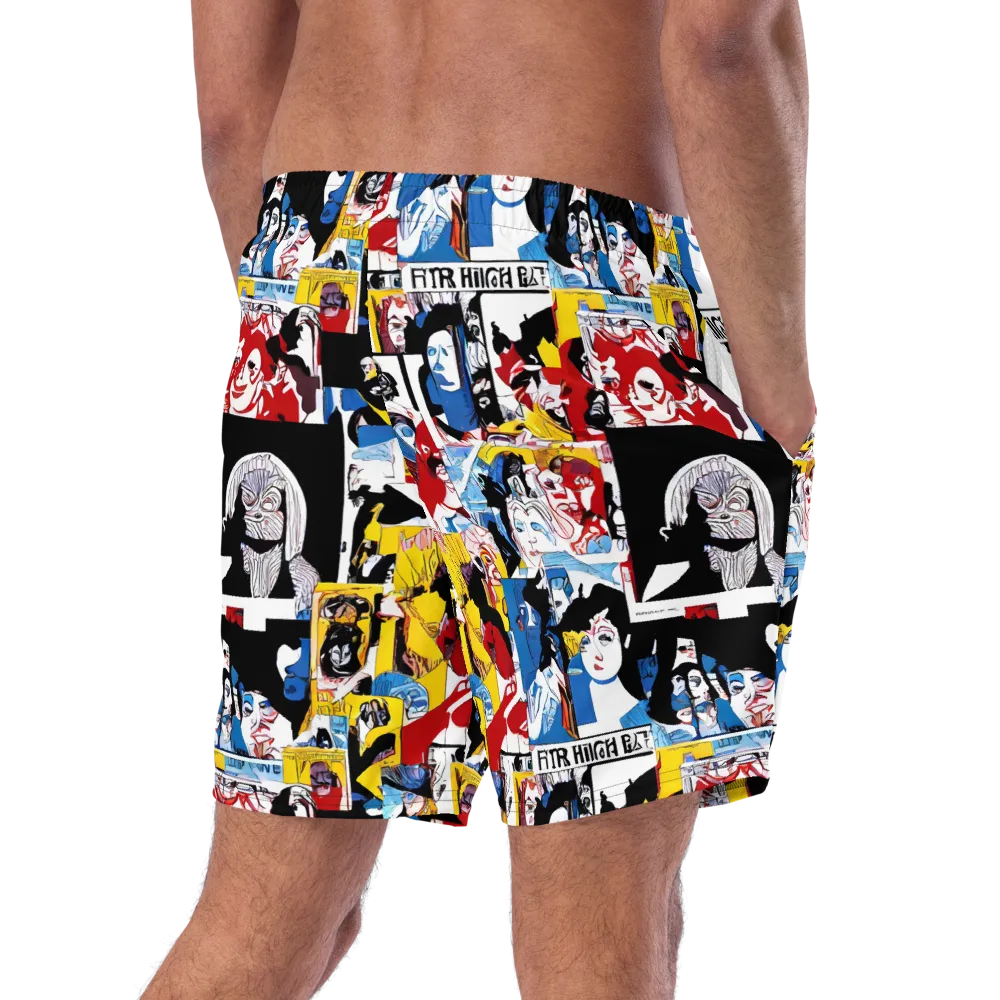 Pop Art Parade on Swim Trunks — Right Back