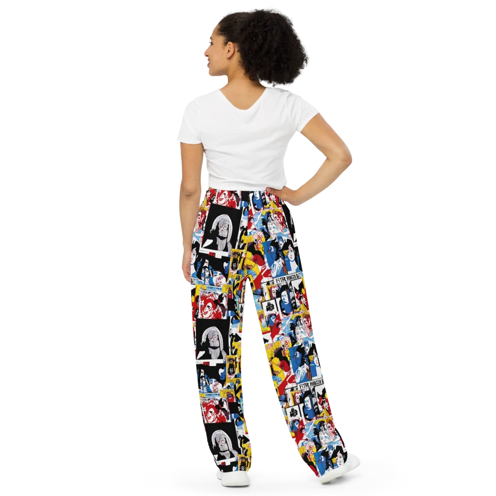 Pop Art Parade on Wide-Leg Pants — Back