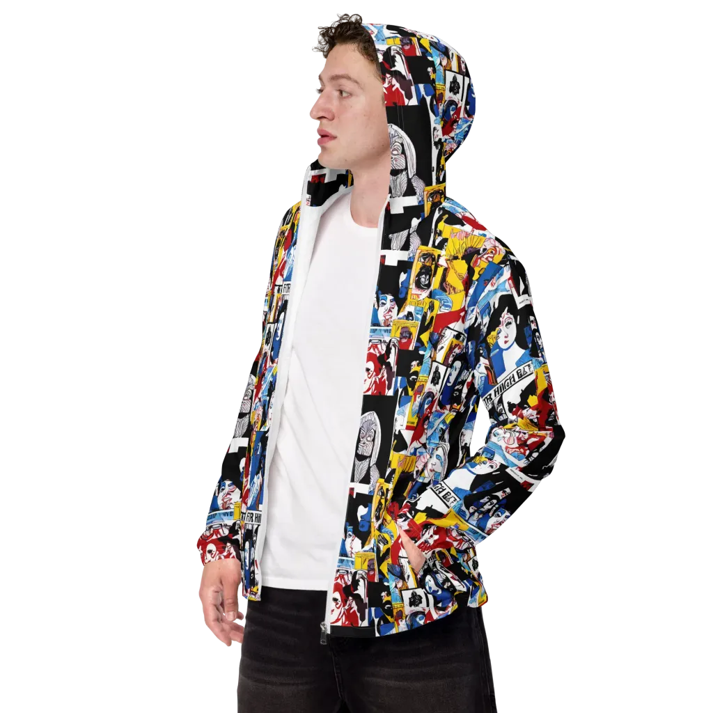 Pop Art Parade on Men's Windbreaker — Left Front