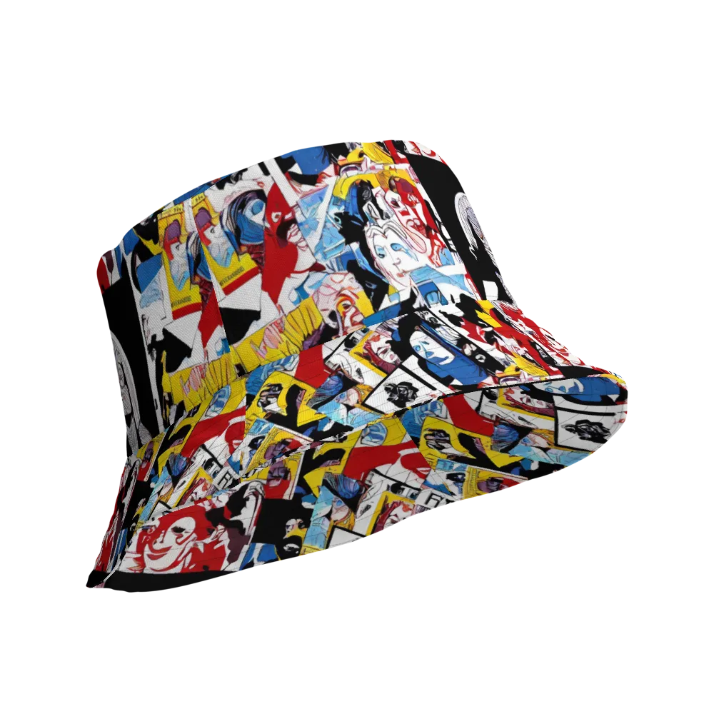 Pop Art Parade on Reversible Bucket Hat — Product details Outside