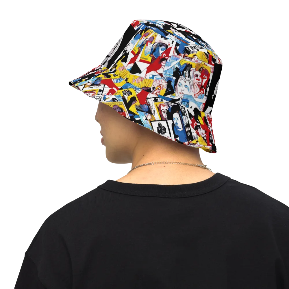 Pop Art Parade on Reversible Bucket Hat — Back Inside
