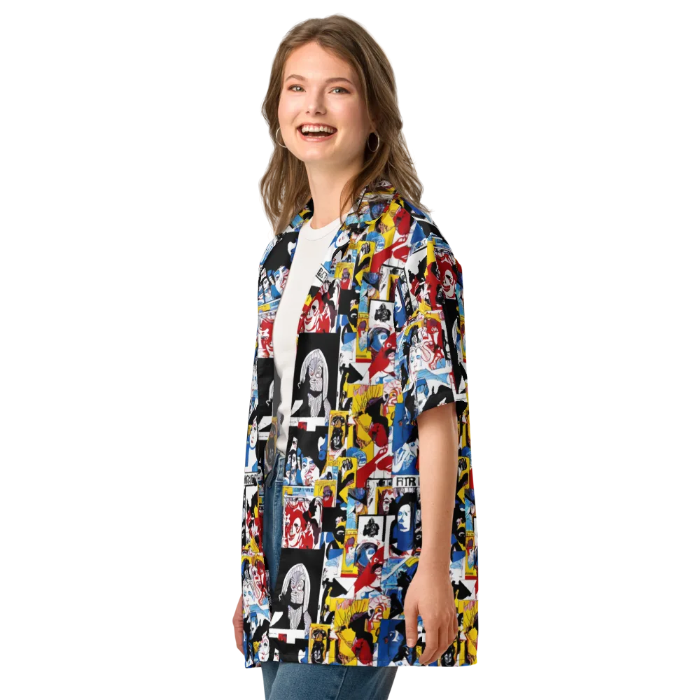 Pop Art Parade on Button Shirt — Left Front