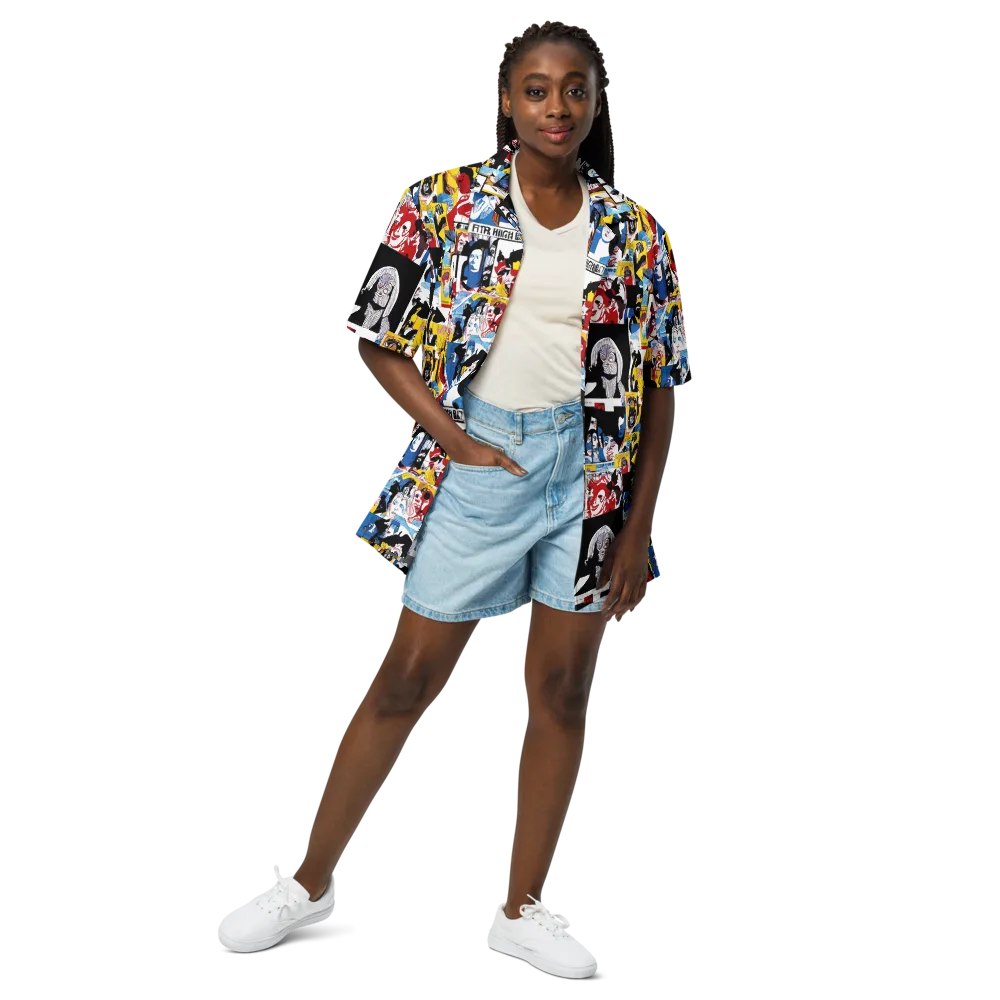 Pop Art Parade on Button Shirt — Front