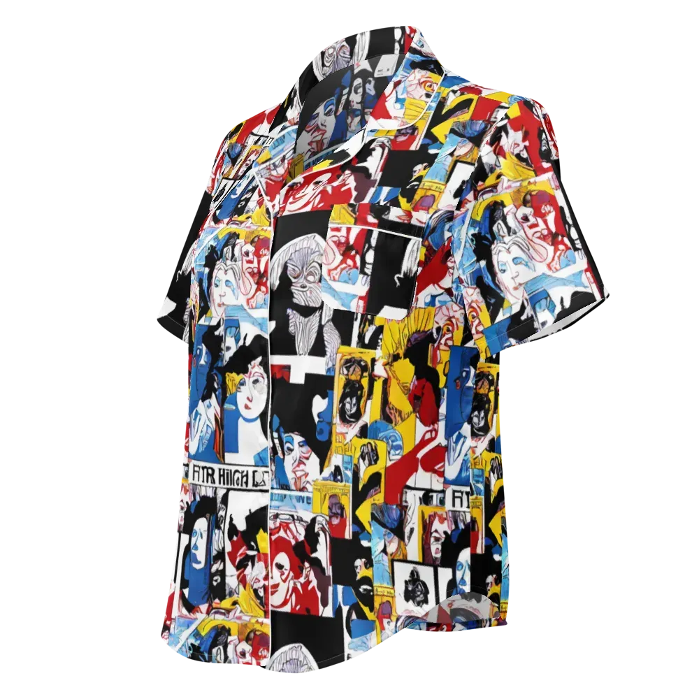 Pop Art Parade on Women's Short Sleeve Pajama Top — Left Front
