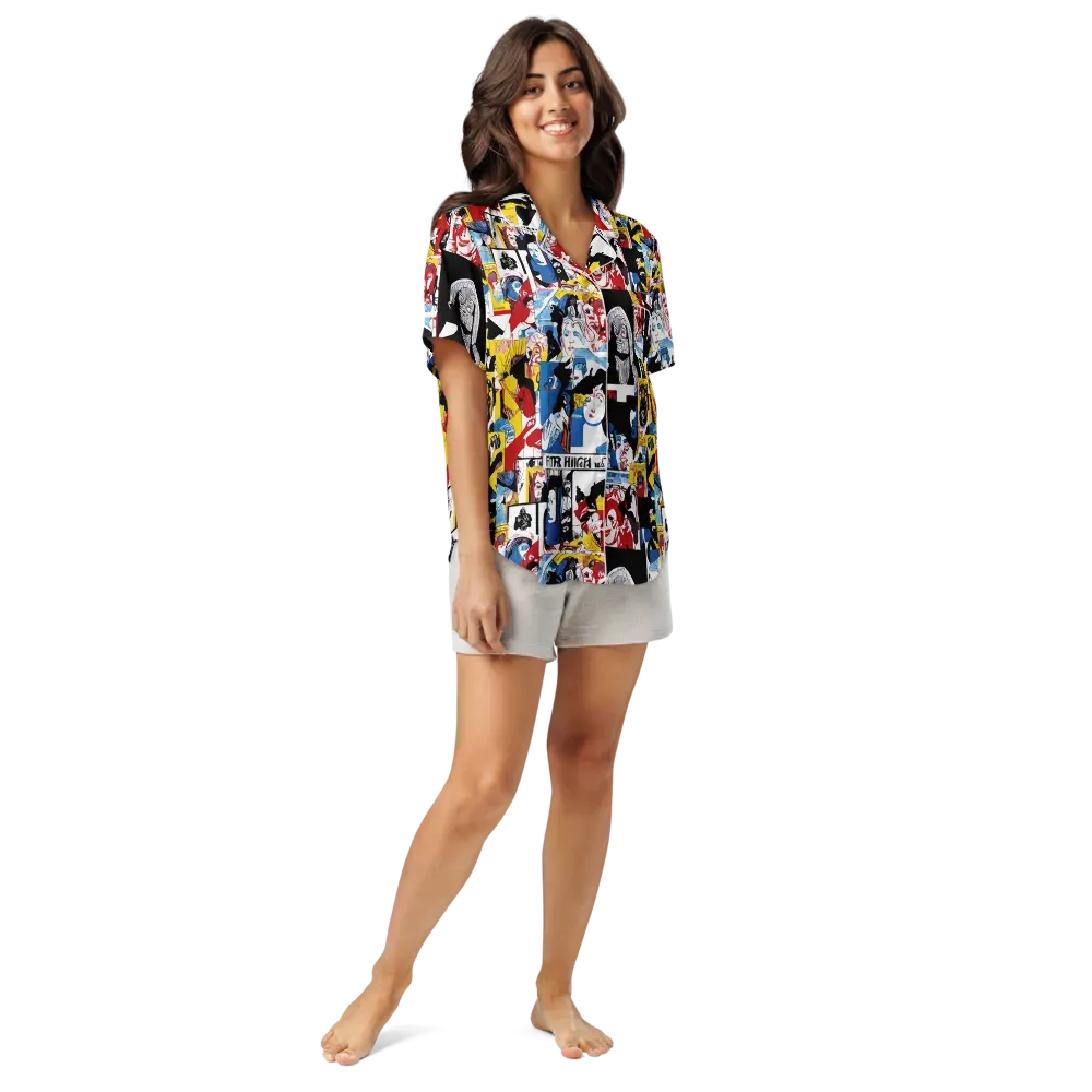 Pop Art Parade on Women's Short Sleeve Pajama Top — Front