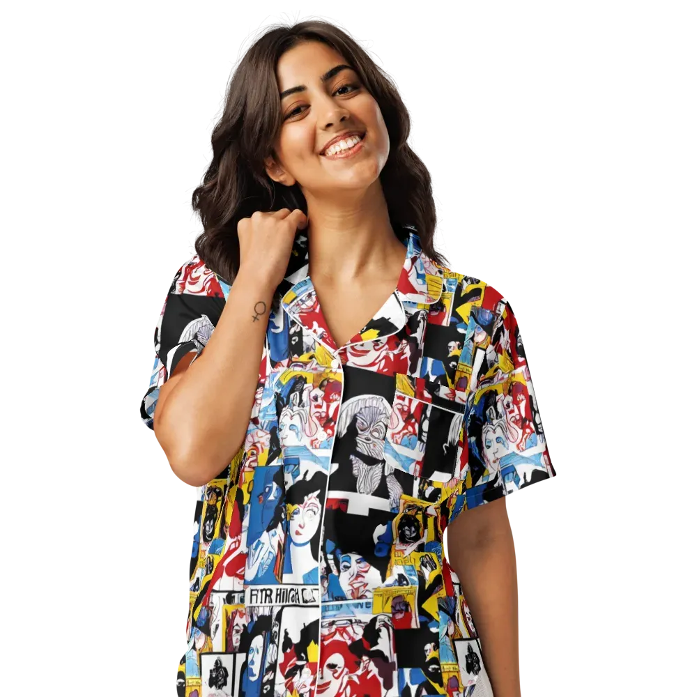 Pop Art Parade on Women's Short Sleeve Pajama Top — Front