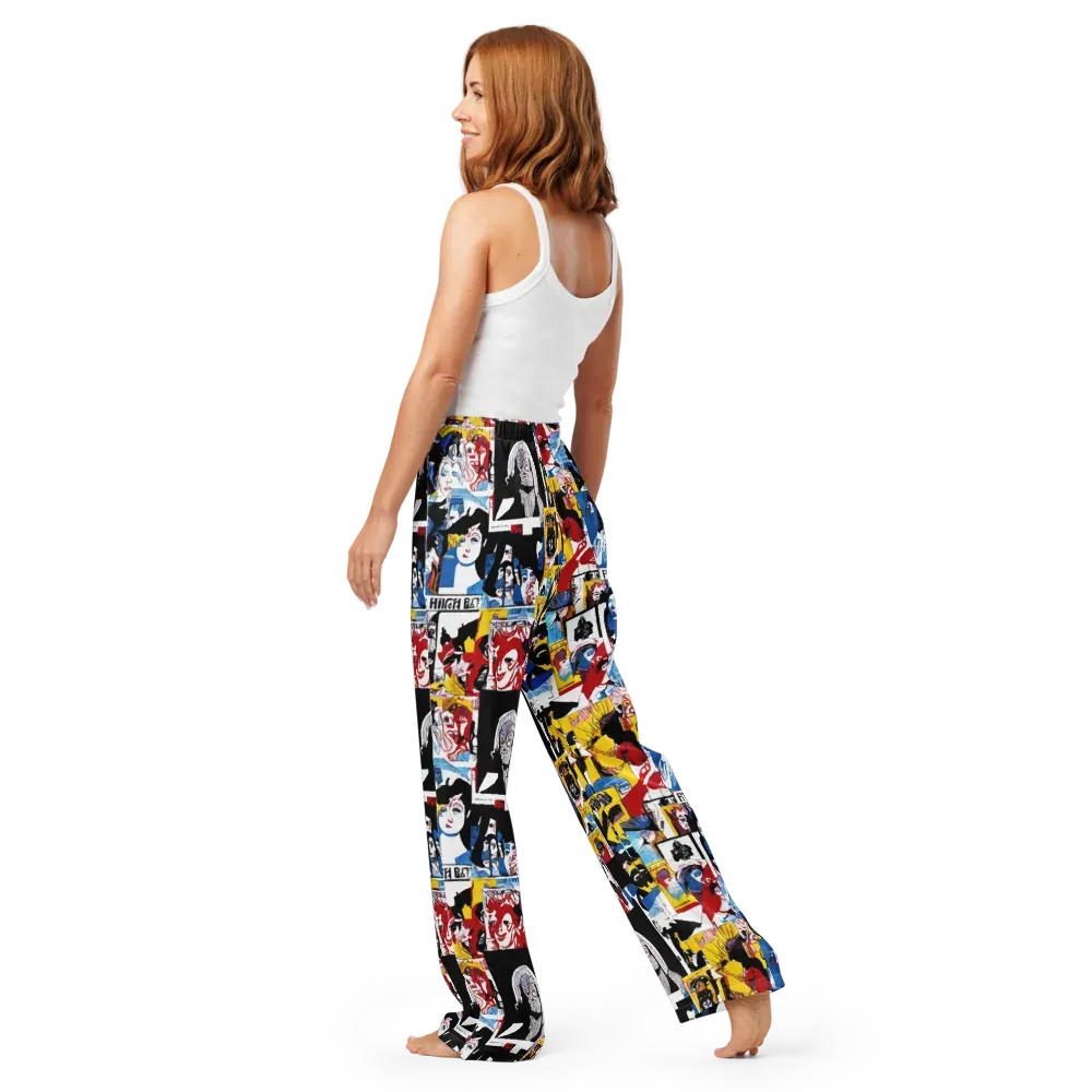 Pop Art Parade on Women's Pajama Pants — Back