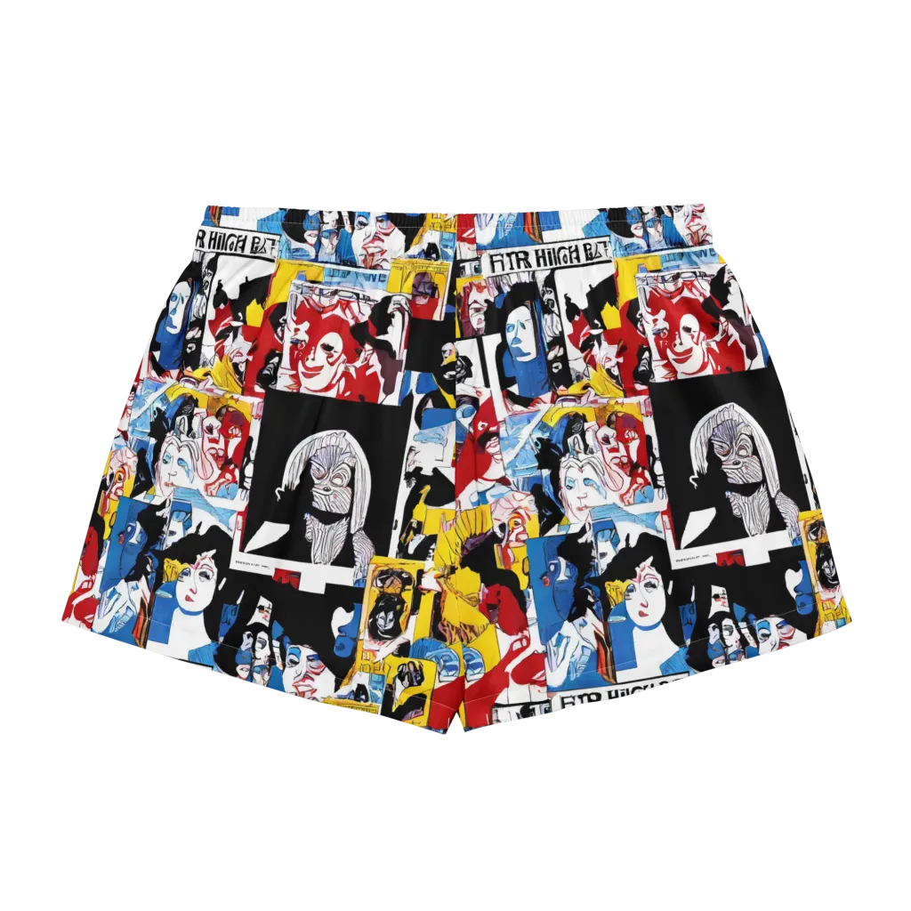 Pop Art Parade on Women's Pajama Shorts — Back