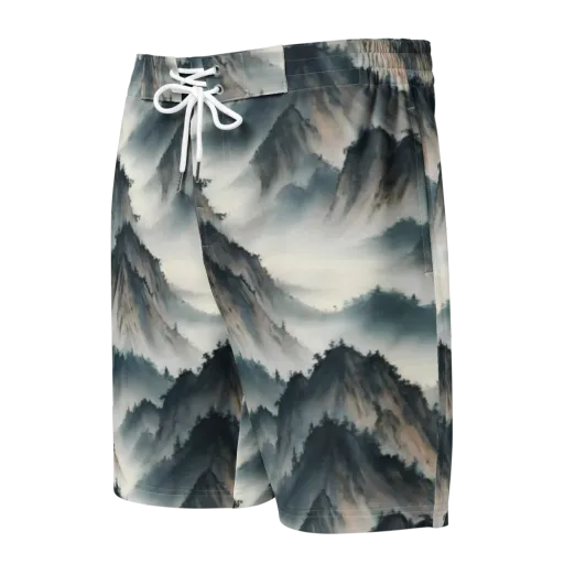 Mistbound Mountains on a Men's Board Shorts