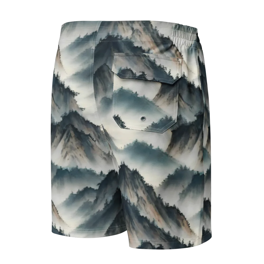 Mistbound Mountains on Men's Board Shorts — Back