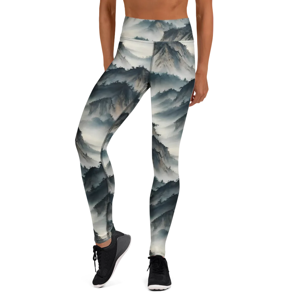 Mistbound Mountains on Yoga Leggings — Front