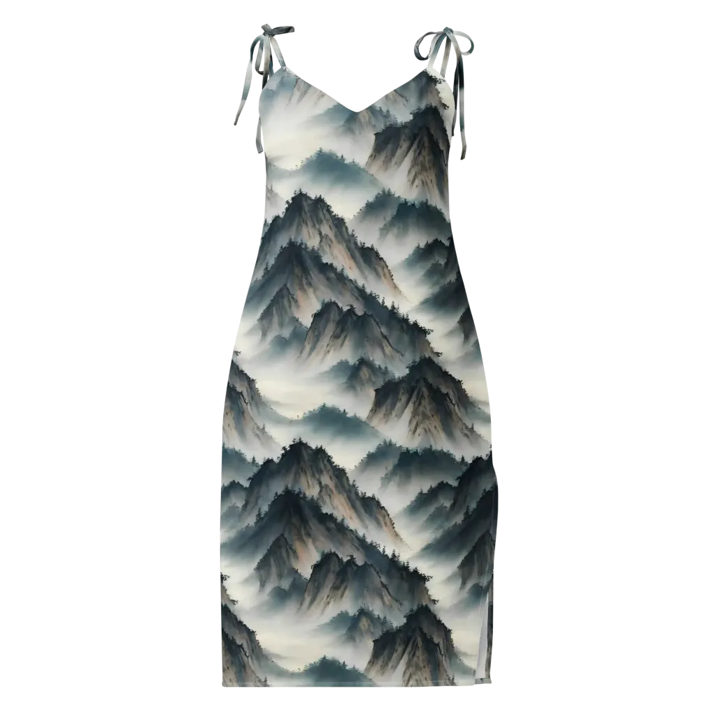 Mistbound Mountains on Slip Dress — Front