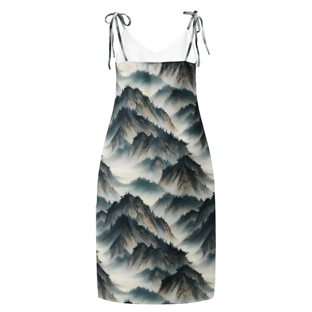 Mistbound Mountains on Slip Dress — Back