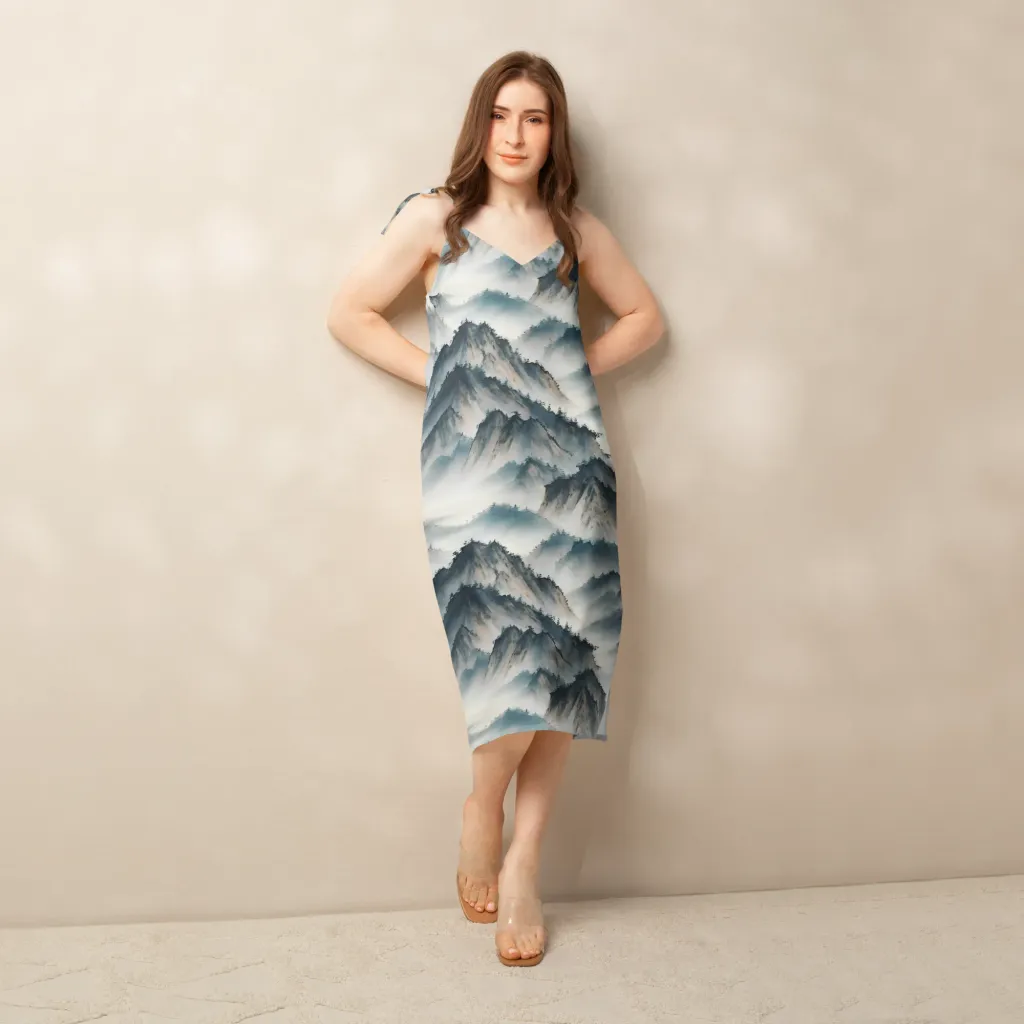 Mistbound Mountains on Slip Dress — Front