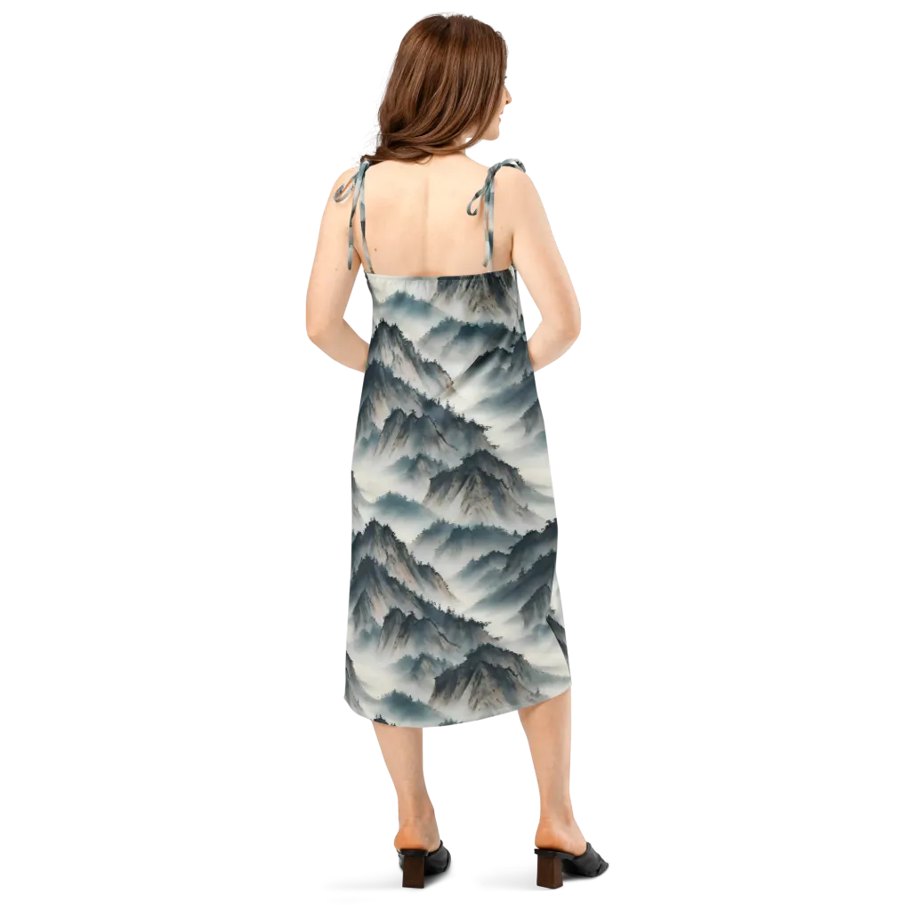 Mistbound Mountains on Slip Dress — Back