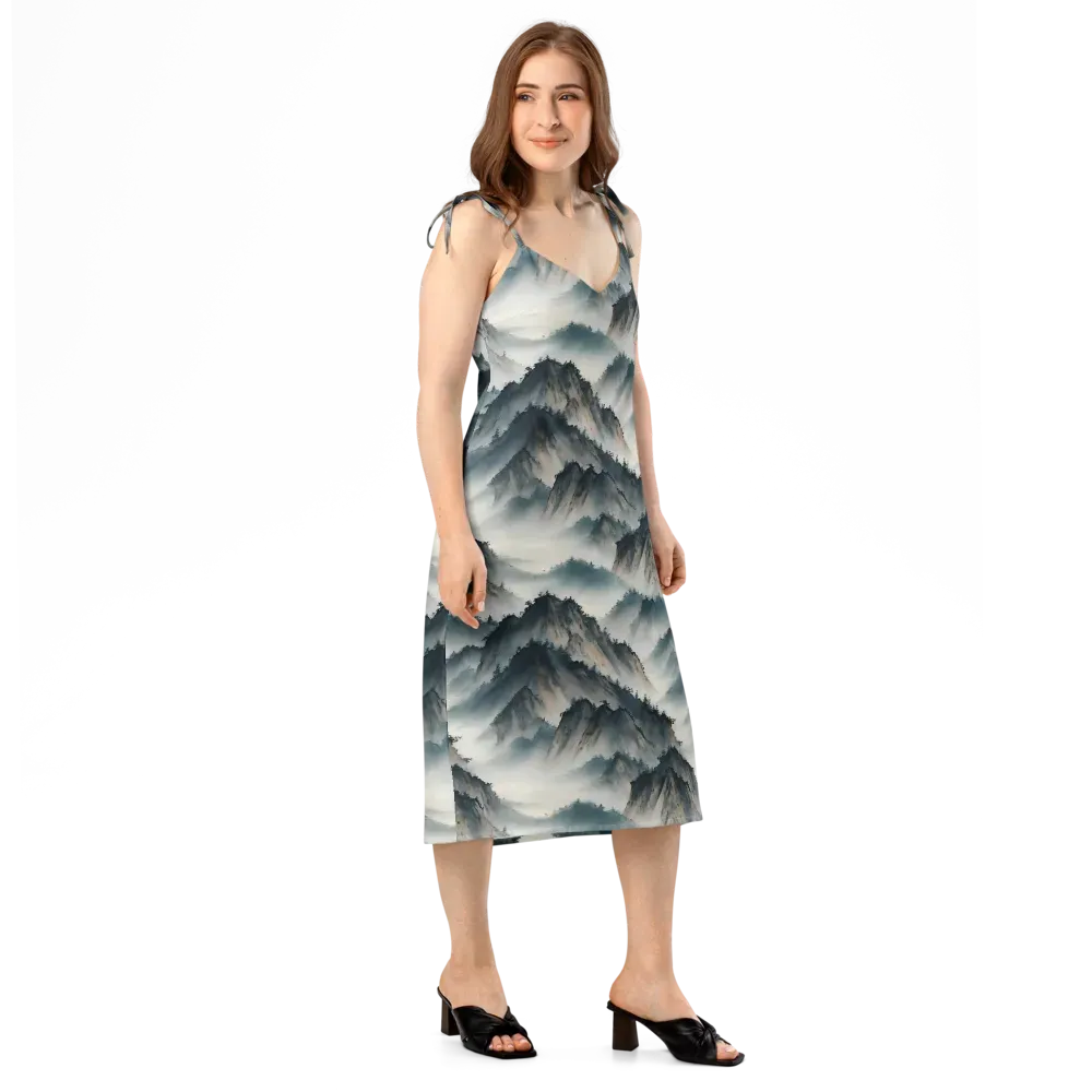 Mistbound Mountains on Slip Dress — Right Front