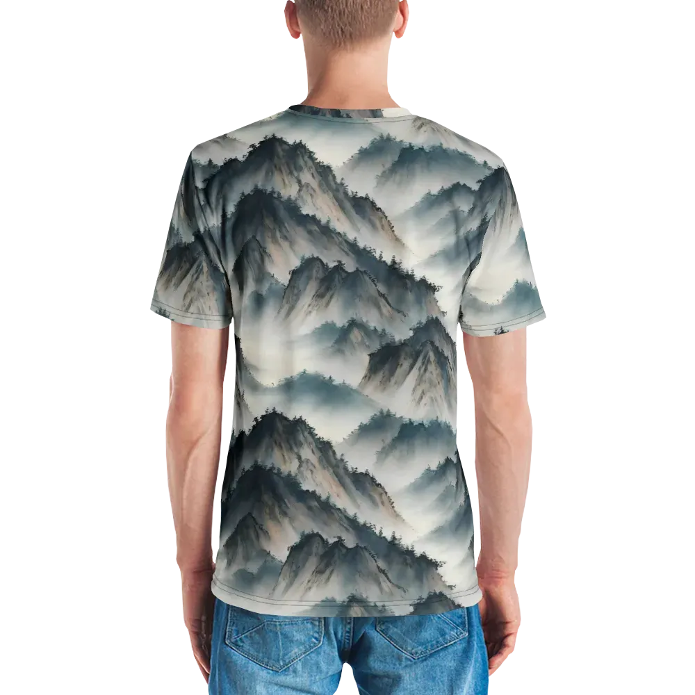 Mistbound Mountains on Men's Crew Neck T-Shirt — Back