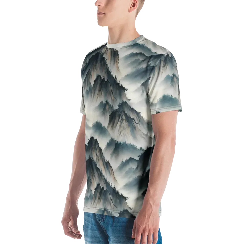 Mistbound Mountains on Men's Crew Neck T-Shirt — Left