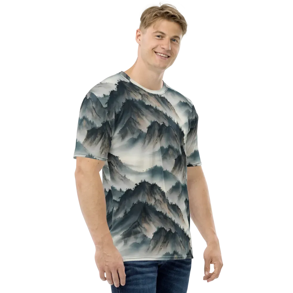 Mistbound Mountains on Men's Crew Neck T-Shirt — Right