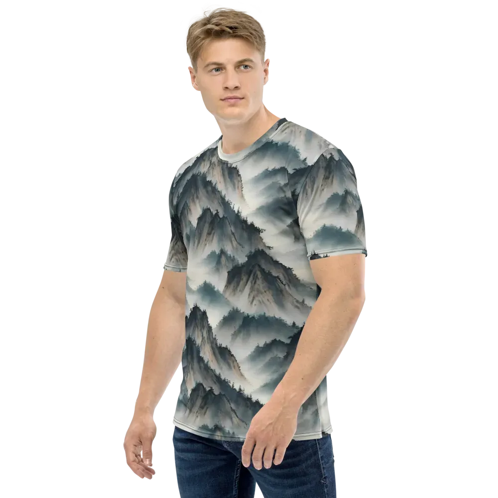 Mistbound Mountains on Men's Crew Neck T-Shirt — Left