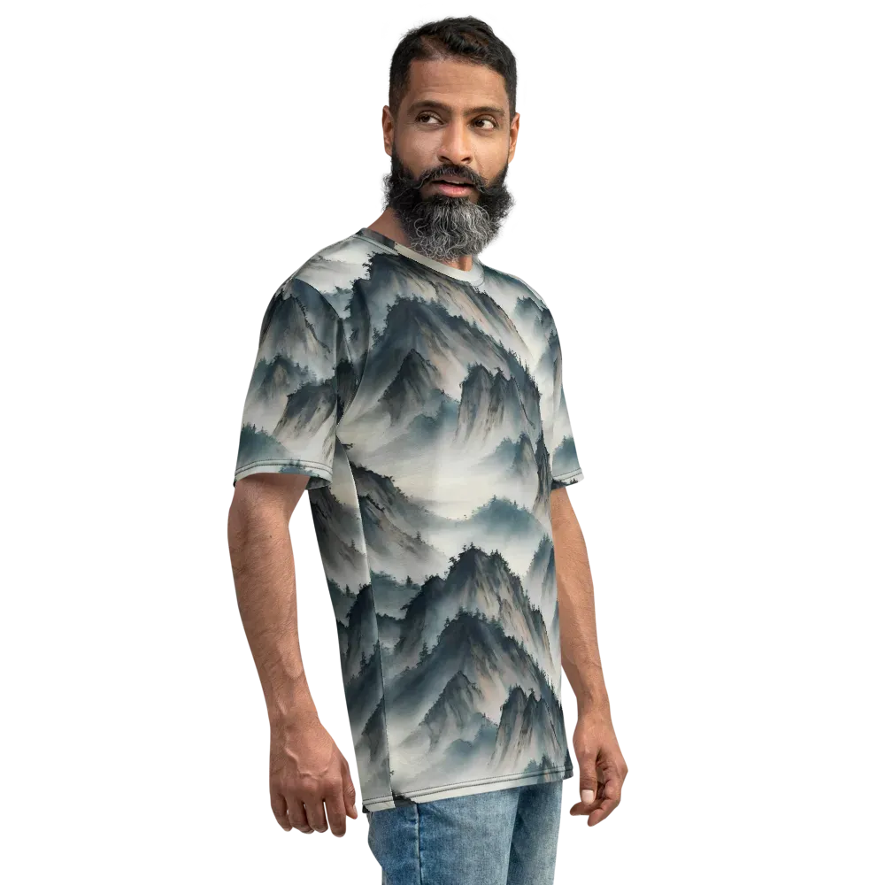 Mistbound Mountains on Men's Crew Neck T-Shirt — Right