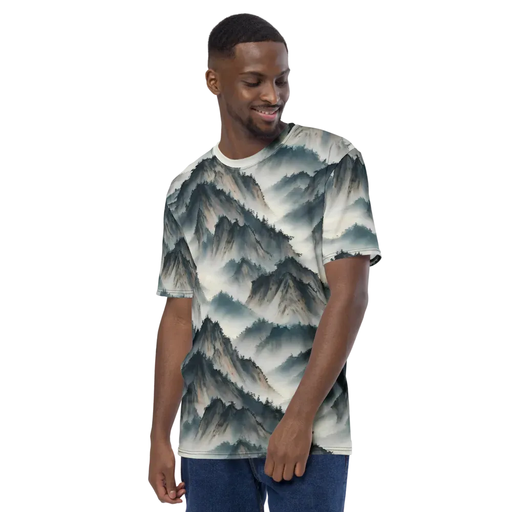 Mistbound Mountains on Men's Crew Neck T-Shirt — Left